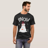 Funny Couples Christmas Party Snow Man Merry Xmas  T-shirt (Voorkant volledig)
