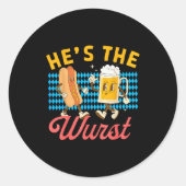 Funny Couples She's A Brat He's The Wurst  Ronde Sticker (Voorkant)