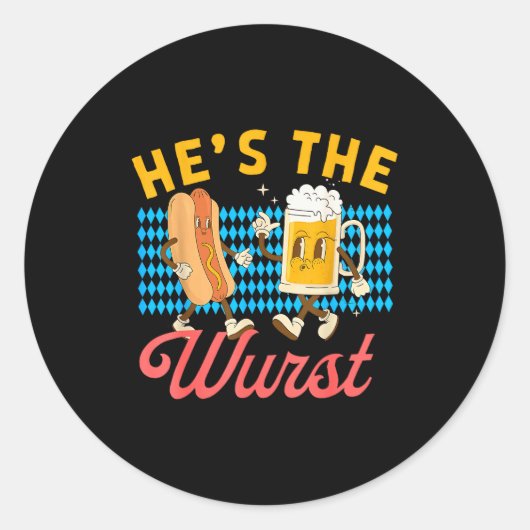 Funny Couples She's A Brat He's The Wurst  Ronde Sticker (Voorkant)