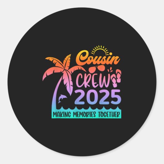 Funny Cousin Crew 2025 Summer Group Making Memorie Ronde Sticker (Voorkant)