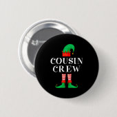 Funny Cousin Crew Elf Christmas Elf Cousin Sweater Ronde Button 5,7 Cm (Voorkant /achterkant)