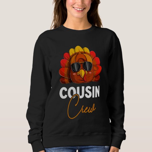 Funny Cousin Crew Turkije Shirt, Thanksgiving Fami Trui (Voorkant)