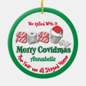 Funny Covid 19 2020 kerstaire herinneringen 2 kera Keramisch Ornament (Achterkant)