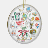 Funny Covid 19 2020 kerstherinneringen Gold Keramisch Ornament (Links)