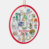 Funny Covid 19 2020-kerstherinneringen Keramisch Ornament (Rechts)