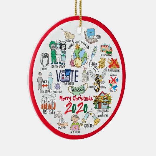 Funny Covid 19 2020-kerstherinneringen Keramisch Ornament (Rechts)