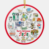 Funny Covid 19 2020-kerstherinneringen Keramisch Ornament (Voorkant)