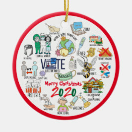 Funny Covid 19 2020-kerstherinneringen Keramisch Ornament
