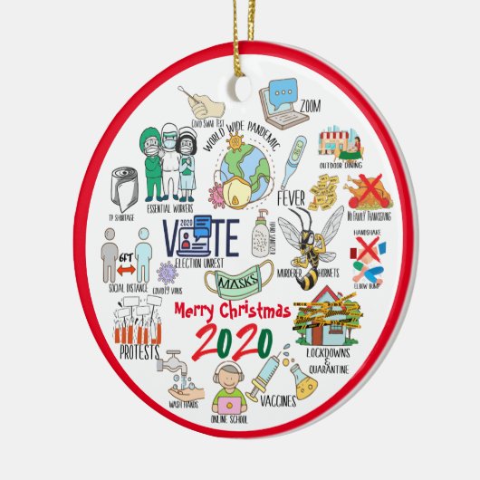 Funny Covid 19 2020-kerstherinneringen Keramisch Ornament (Links)
