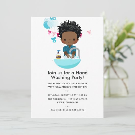 Funny Covid-19 Corona Virus themed Boy Birthday Kaart (Staand voorkant)