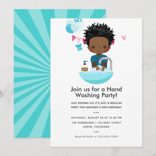 Funny Covid-19 Corona Virus themed Boy Birthday Kaart (Voorkant / Achterkant)