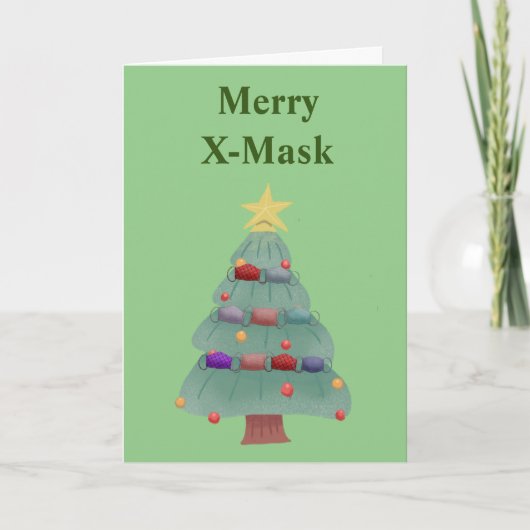 Funny Covid 2020 Merry x-mask Kerstmis Feestdagen Kaart (Voorkant)