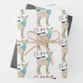 Funny Covid Animal kerstcadeautjes Inpakpapier Vel (In situ)