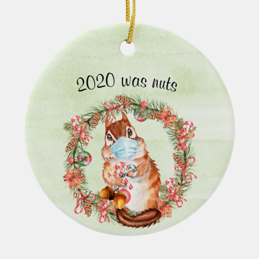 Funny Covid Chipmunk 2020 was noten Keramisch Ornament (Voorkant)