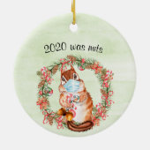 Funny Covid Chipmunk 2020 was noten Keramisch Ornament (Achterkant)