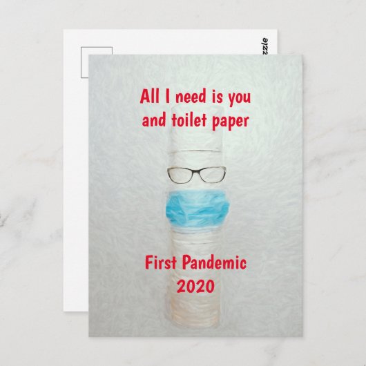 Funny Covid First Pandemic 2020 Toilet Paper Briefkaart (Voorkant / Achterkant)