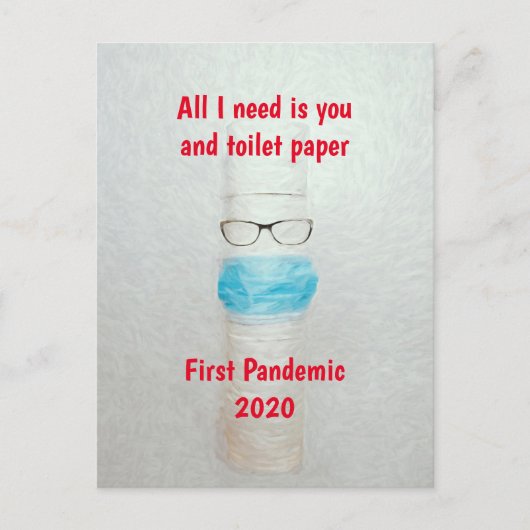 Funny Covid First Pandemic 2020 Toilet Paper Briefkaart (Voorkant)