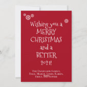 Funny Covid Foto we Miss Your Faces Red Feestdagenkaart (Achterkant)