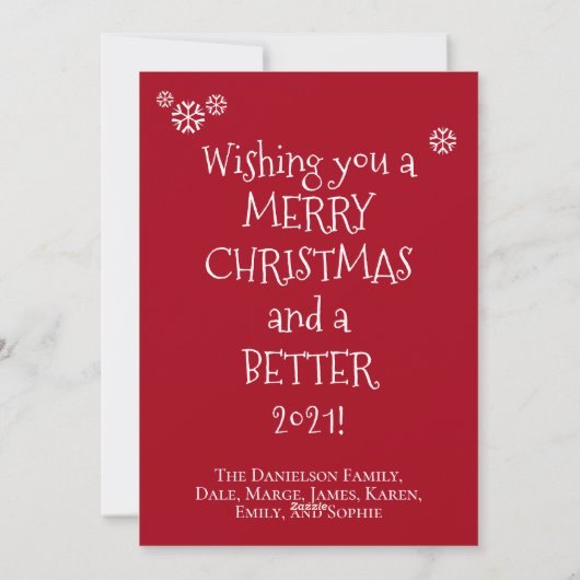 Funny Covid Foto we Miss Your Faces Red Feestdagenkaart (Achterkant)