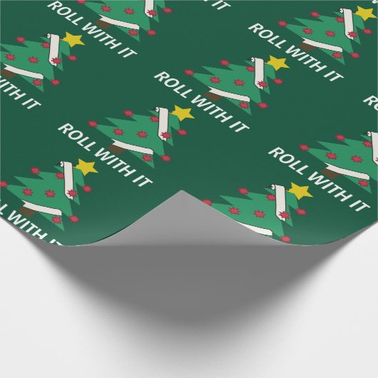 Funny Covid-kerstboom Cadeaupapier (Hoek)