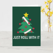 Funny Covid-kerstboompun Kaart (Gele Bloem)