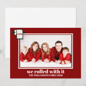 Funny Covid-kerstfoto | We hebben er mee omgespron Feestdagenkaart (Voorkant / Achterkant)