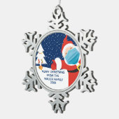 Funny Covid kerstkerstkerstkerstbedekking, aangepa Tin Sneeuwvlok Ornament (Rechts)