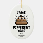 Funny Covid Kerstmis 2021 Keramisch Ornament (Achterkant)