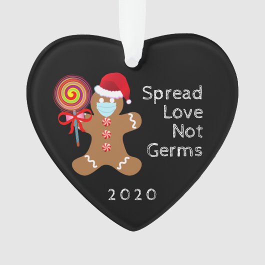 Funny Covid-kerstmis Masker Gingerbrood Man Ornament (voorkant)