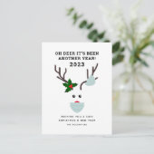 Funny Covid-kerstrenrendiermasker met gezichtsmask Feestdagenkaart (Staand voorkant)