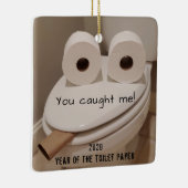 Funny Covid-kersttoiletpapier Keramisch Ornament (Rechts)
