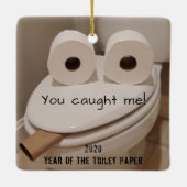 Funny Covid-kersttoiletpapier Keramisch Ornament (Achterkant)