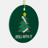 Funny Covid-Ornament met kerstbomen Keramisch Ornament (Rechts)