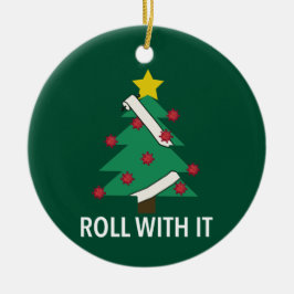 Funny Covid-Ornament met kerstbomen Keramisch Ornament