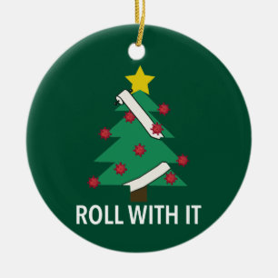 Funny Covid-Ornament met kerstbomen Keramisch Ornament
