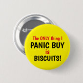 Funny Covid Panic Buy Biscuits Yellow Button (Voorkant /achterkant)