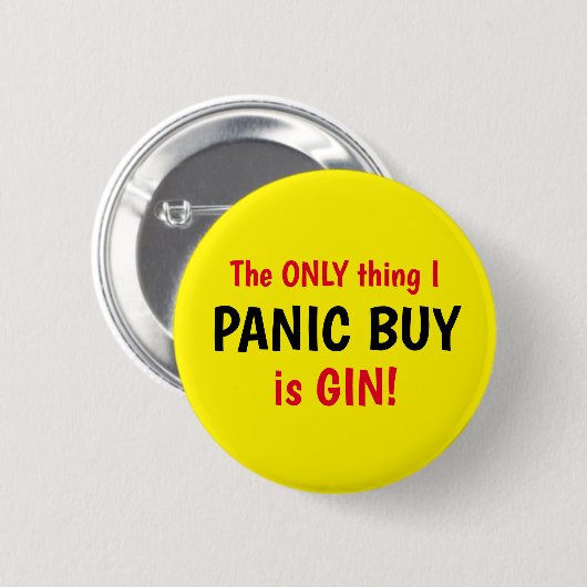 Funny Covid Panic Buy Gele Button (Voorkant /achterkant)