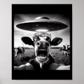 Funny Cow Abduction By Ufo Selfie - Hilarious Alie Poster (Voorkant)