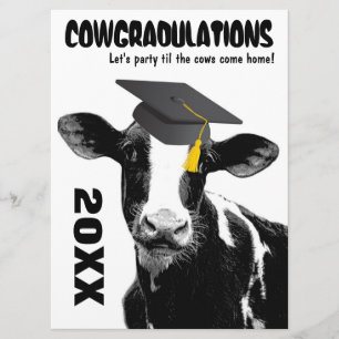 Funny Cow Afstuderen gefeliciteerd Kaart