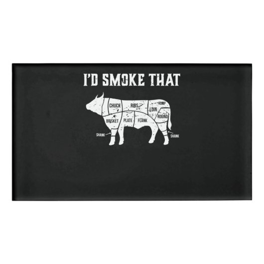 Funny Cow Bbq Pit Master Gift Naambadge (Voorkant)