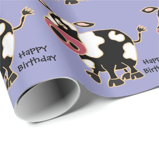 Funny Cow Birthday Gift Wrap Cadeaupapier (Rol Hoek)