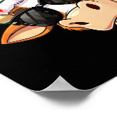 Funny Cow Christmas Cool Longhorn Santa Cow Hat Ho Poster (Hoek)