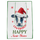 Funny Cow Cowabunga met Kerstmis Medium Cadeauzakje (Achterkant)