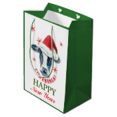 Funny Cow Cowabunga met Kerstmis Medium Cadeauzakje (Achterkant Gekanteld)