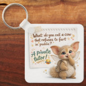 Funny Cow Dad Joke Sleutelhanger (Voorkant)