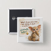 Funny Cow Dad Joke Vierkante Button 5,1 Cm (Voorkant /achterkant)