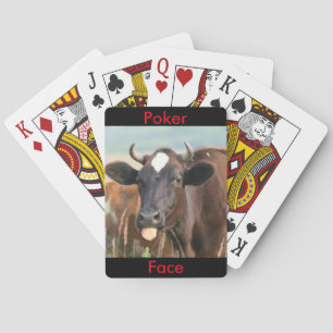 Funny Cow die uit Tongue Poker trekt, wordt gehumo Pokerkaarten