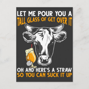 Funny Cow Farmer Quote Beer Lover Briefkaart