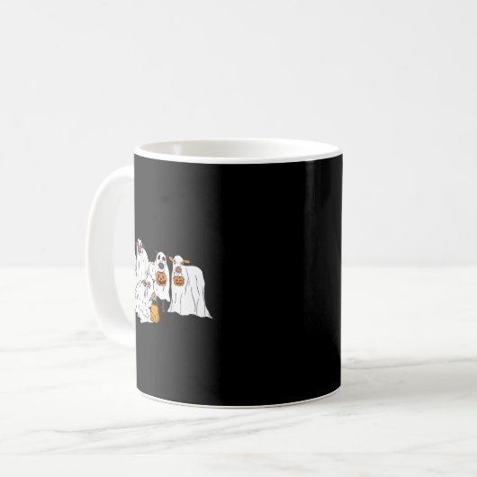 Funny Cow Ghost Halloween Farmer Trick Or Treat Co Koffiemok (Voorkant links)