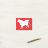 Funny Cow "Hier is de Moo's" Post-it® Notes (Op bureau)